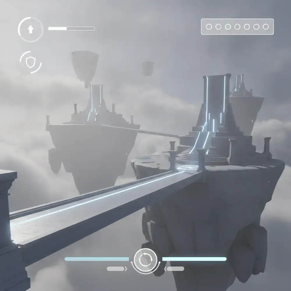 Captura de tela do jogo com anotações de interface