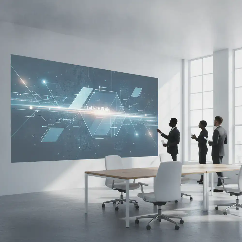 Planejamento de lançamento em painel digital