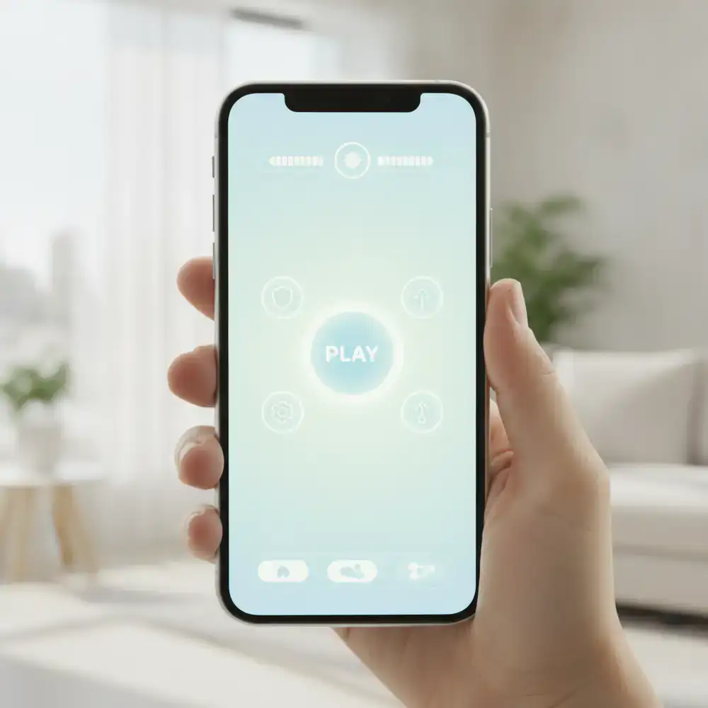 Esquema visual da interface do jogo em um dispositivo móvel
